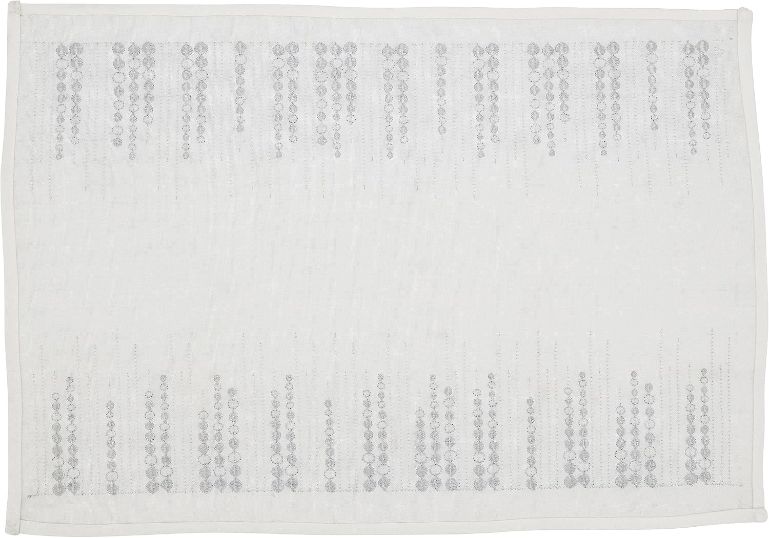 Saro Lifestyle Handcrafted Embroidered Dots Placemat (Set of 4), Silver, 14"x20"