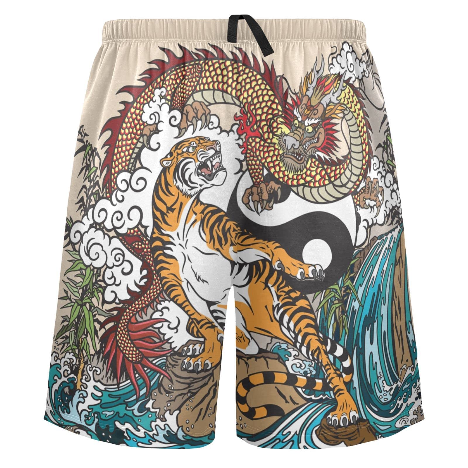 zzxxb Penguin Flamingo Dragon Pajama Bottom Shorts for Men Soft Casual Sleep Lounge Shorts with Pockets S - XXL-picture-27