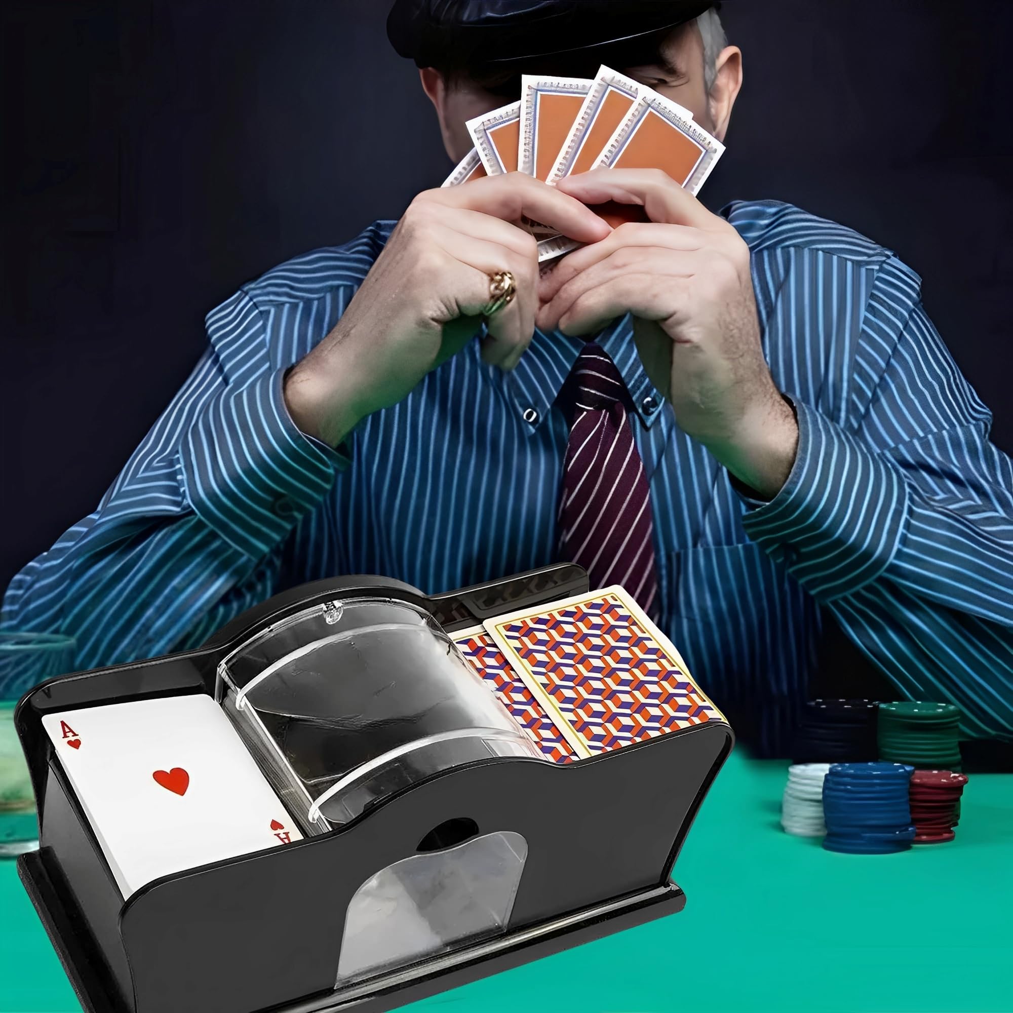 Barajador Manual De Cartas JIAMIAN – Mezclador Sin Pilas Para 2 Barajas, Compacto Y Ligero, Ideal Para Póker Casero Y Viajes