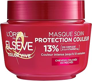 L'Oréal Paris - Masque Soin Protection Couleur - Cheveux Colorés ou Méchés - Enrichi en Pivoine et Filtre UV - Elseve Color-Vive - 310 ml