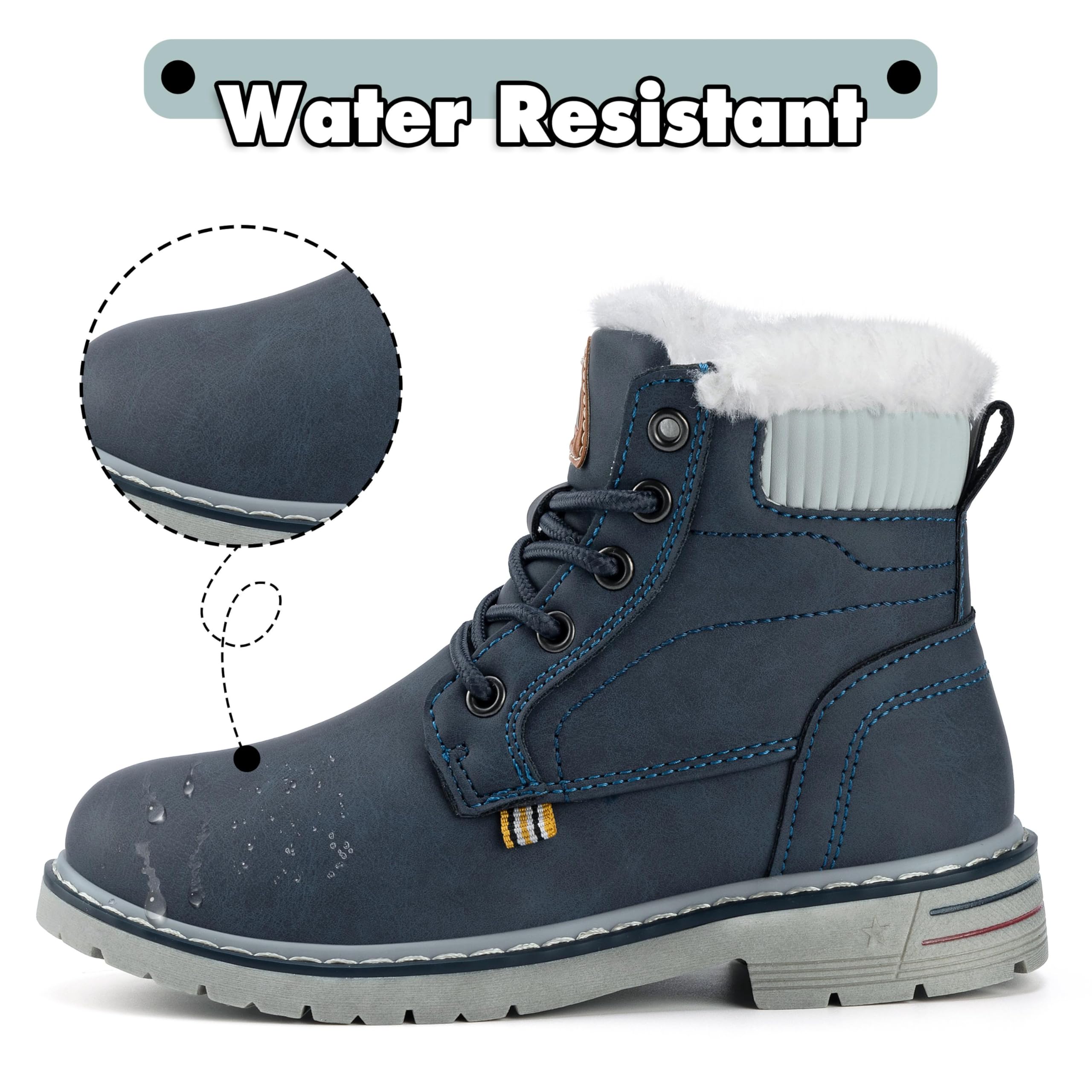 Mishansha Bambino Stivali da Neve Ragazzo Ragazza Inverno Antiscivolo Caldo Scarpe Unisex, GR.24-36