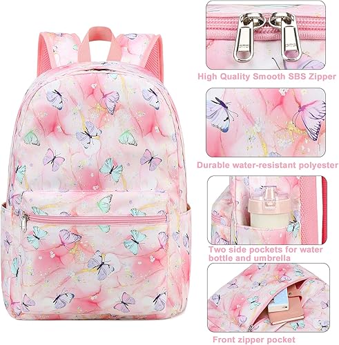 Miniatura 8 de BTOOP Mochila para niños en edad preescolar para niños y niñas, mochila escolar de viaje de 15 pulgadas, para niños de 3 a 8 años, rosado