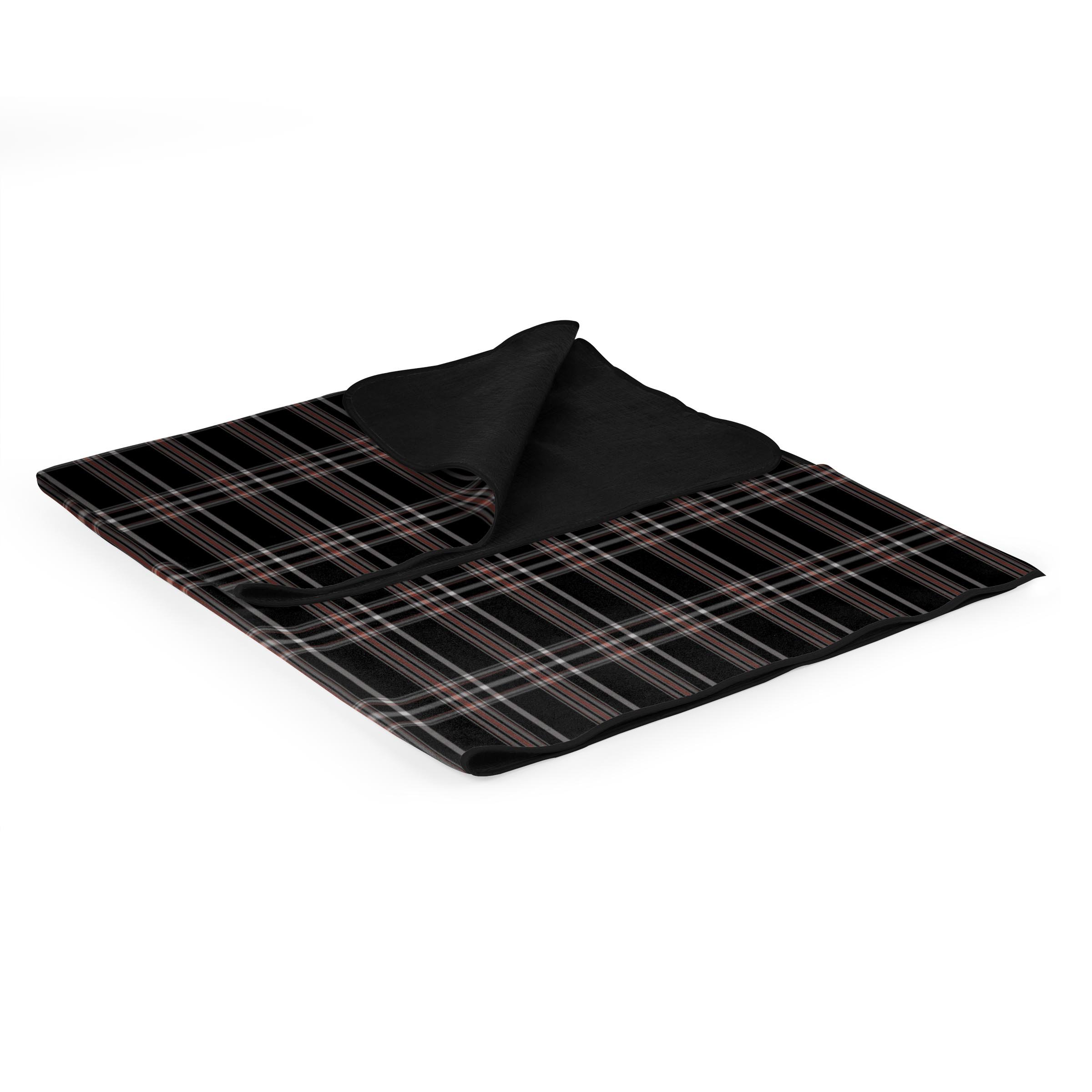 Blanket Tote-Black Tartan