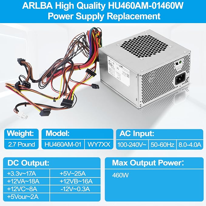 Fuente de alimentación ATX 460W ARLBA compatible Dell XPS miniatura 5