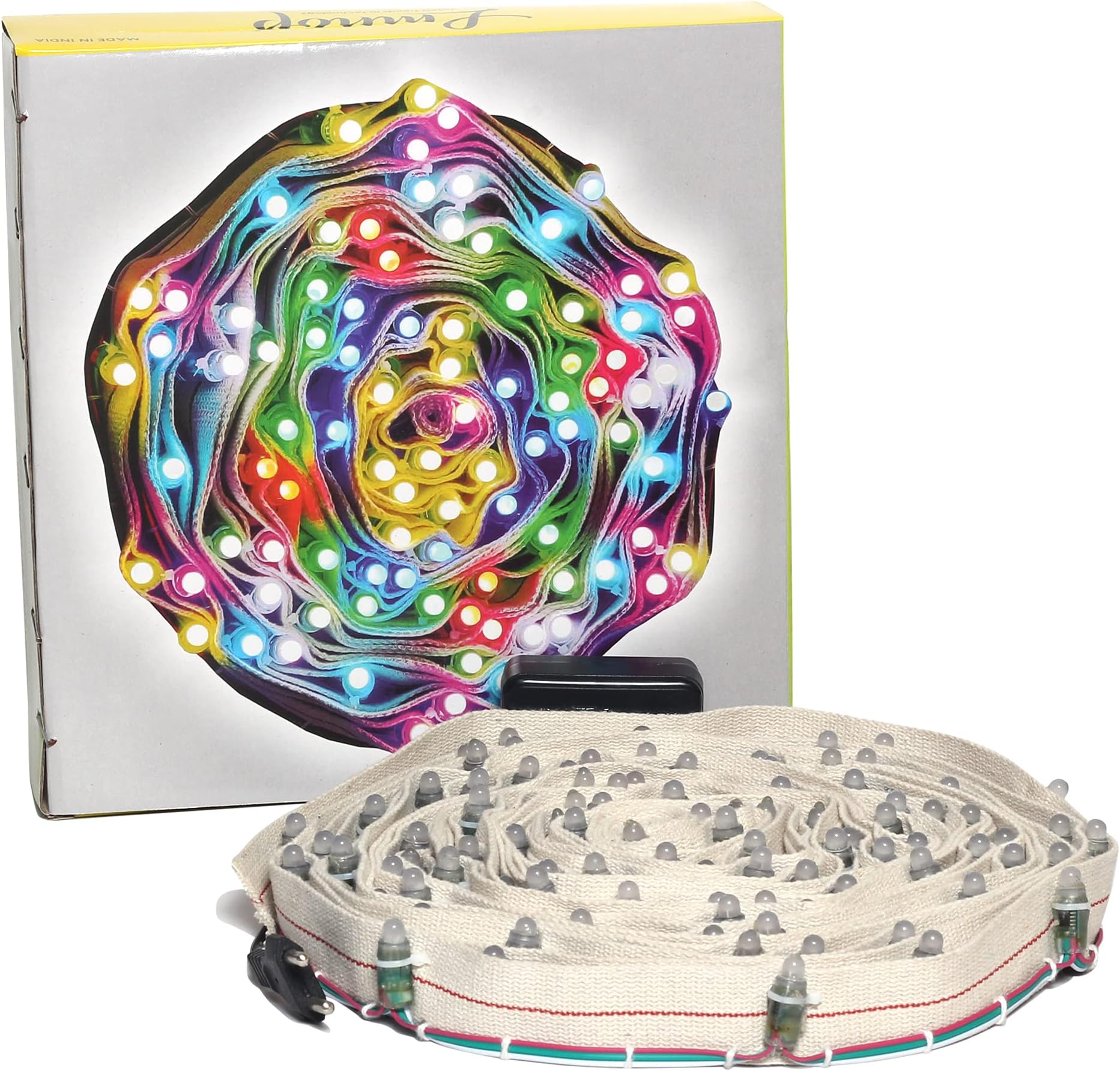 LMNOP 40 Foot 90 PIXEL LED String Copper Wire Lights on Belt, with Controller and Power Supply, Corded Electric