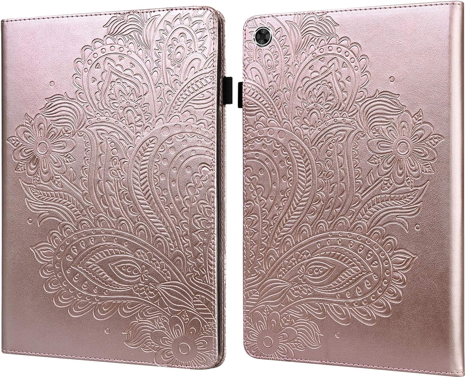 GLANDOTU Tablet Case Lenovo Tab M10 FHD Plus 10.3 inch(TB-X606F)-lightweight Embossed Flip PU Leather Cover Case with fold Stand Protection- Rose gold - Image 3
