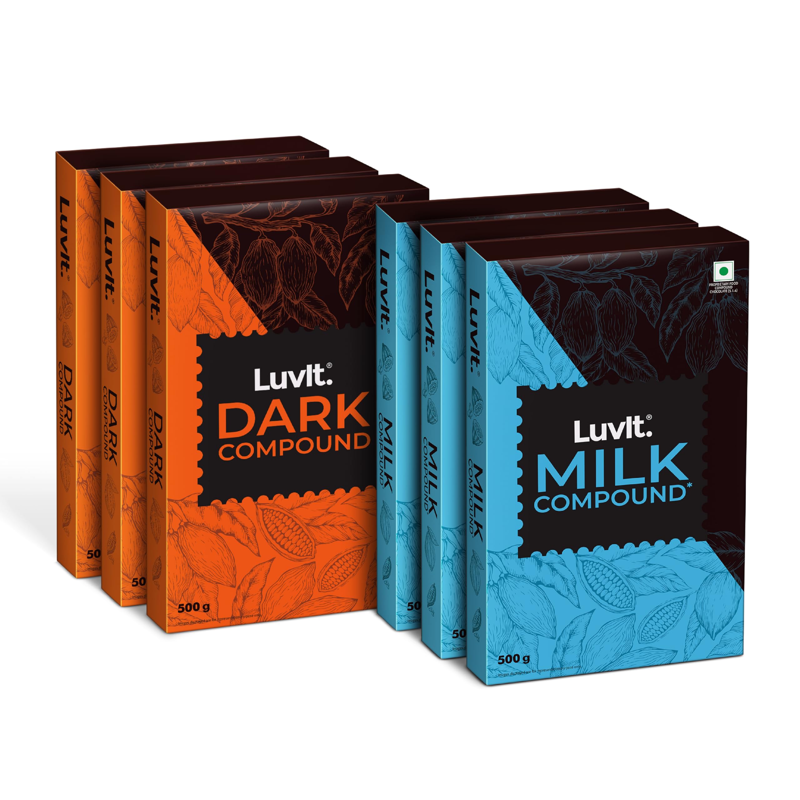 LuvIt Dark & Milk Compound Bars | Frosting, Chocolate Making, Perfect for Baking | No Preservatives | Pack of 6-500g Each (B0DGXG8BJF) Amazon Price History, Amazon Price Tracker