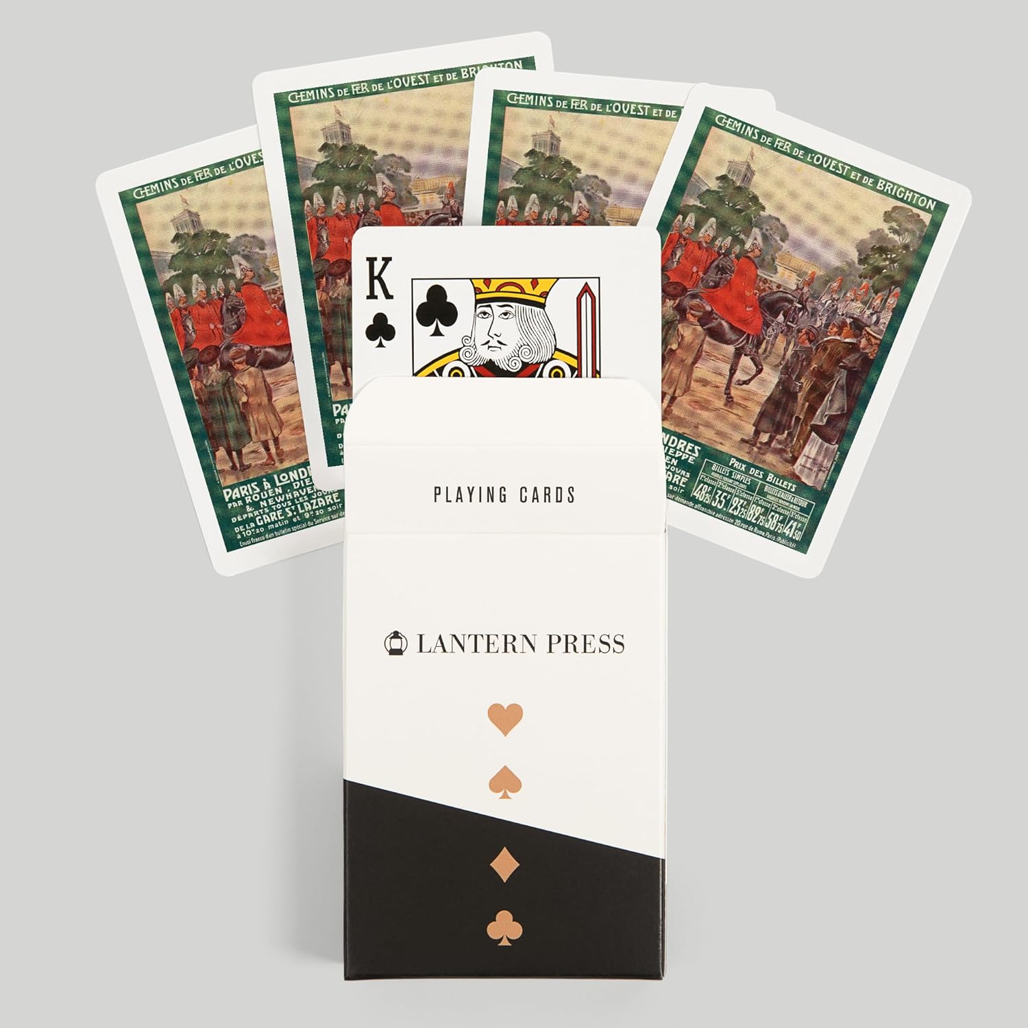 Lantern Press France, Soldiers on Horseback View; Paris and London Trips from Rouen, Dieppe, and Newhaven, 52 Playing Cards for Adults, Poker Size Card Deck
