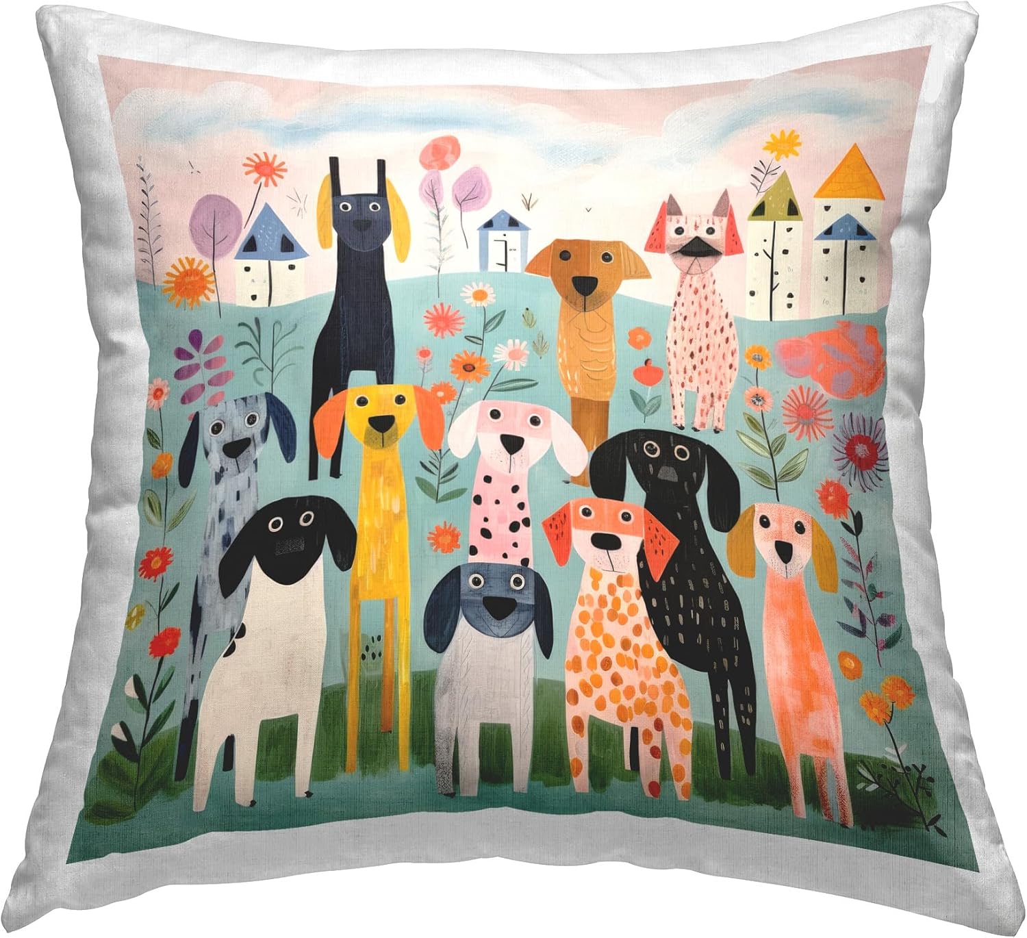 Stupell Industries Various Patterned Dogs Design by Lazar Studio Throw Pillow