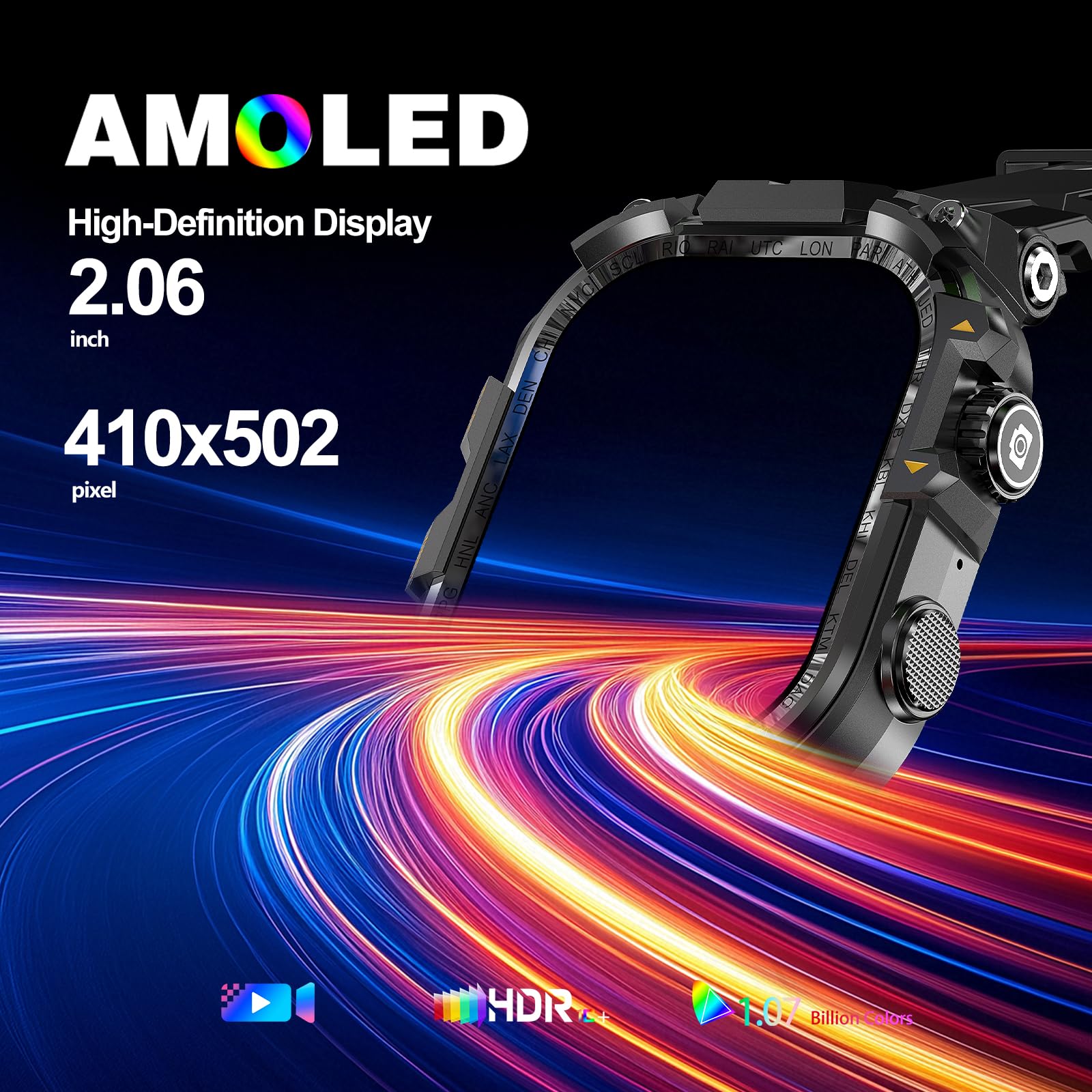 4G Smart Watch Quad Core 3GB 32GB Fotocamera Rotante Orologio da Uomo 2.06 "AMOLED HD Schermo Smartwatch WiFi Bluetooth GPS Fitness Tracker Orologio Sportivo (Nero)