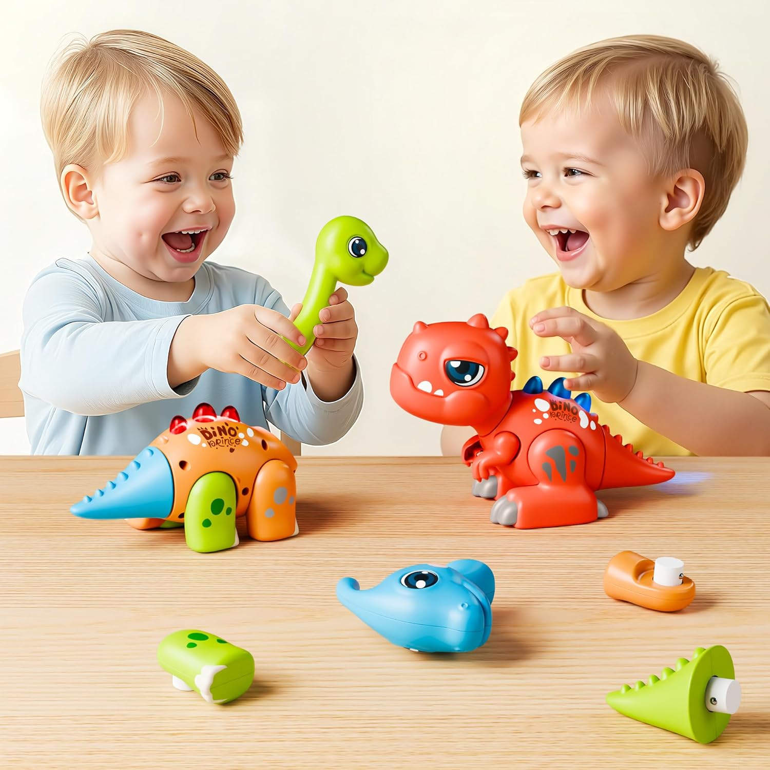iPlay, iLearn Toddler Assembly Dinosaur Toy, Easy Take Apart Dinosaur Building Set W/Light & Roars Sound, STEM Learning Educational Toy, Birthday Gift for 18 Month 1 2 3 4 5 Year Olds Kids Boys Girls - Image 5