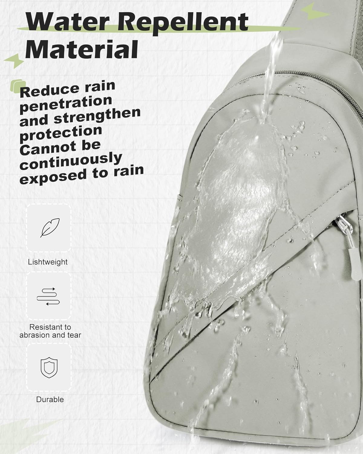 SEAFEW Small Green Sling Bag Crossbody Backpack Shoulder Bag for Men Women, Multipurpose Anti-Theft Cross Body Chest Bags, One Strap Backpack for Walking Biking Travel Cycling - Image 6