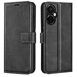 Flip Case for OnePlus Nord N30 5G One Plus N 30 Wallet PU Leather Magnetic Protective Cellphone Case for Oppo K11X Folio Book Cover with Stand &lpar;Black&rpar;