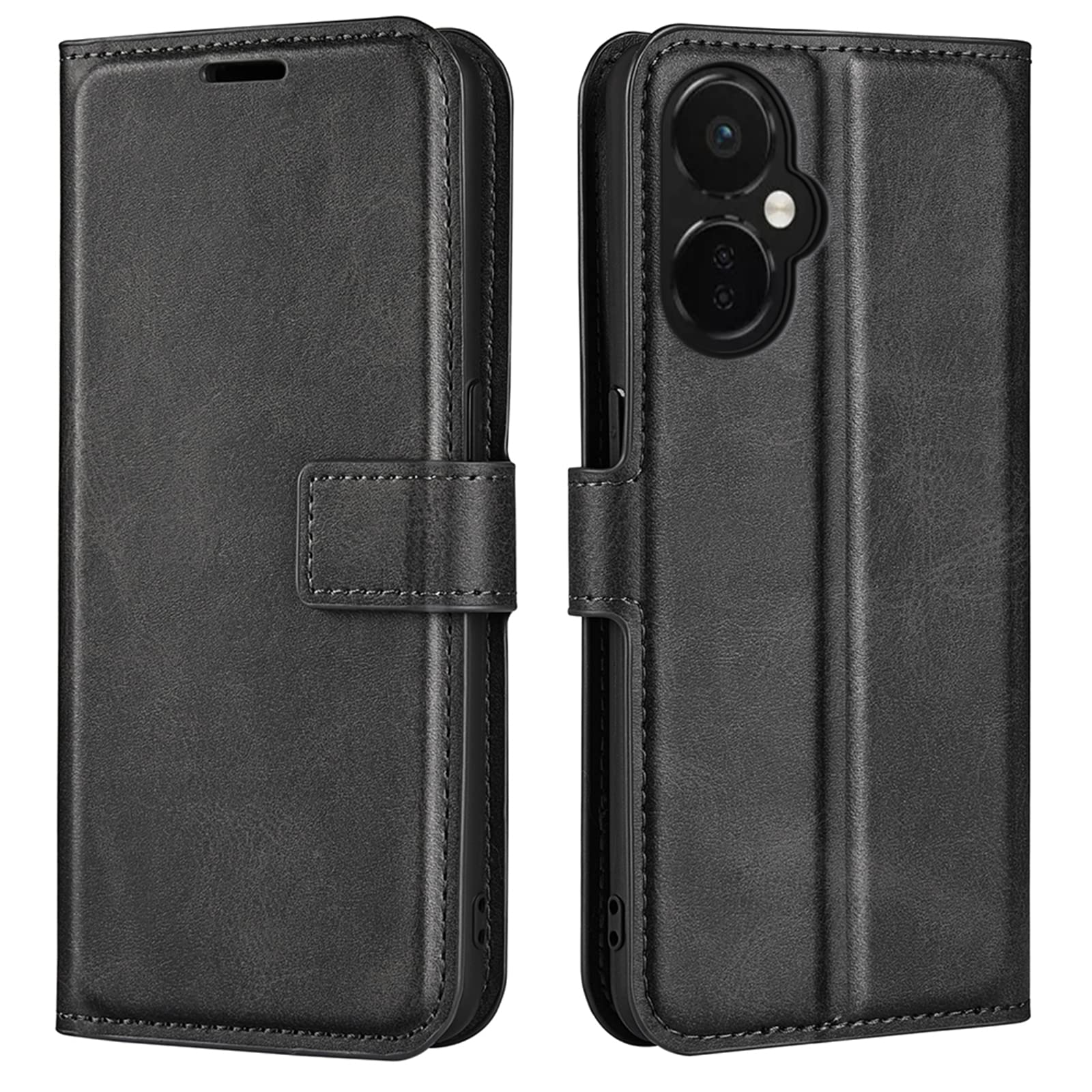 Kezaizhe Flip Case for OnePlus Nord N30 5G One Plus N 30 Wallet PU Leather Magnetic Protective Cellphone Case for OPPO K11X Folio Book Cover with Stand (Black)
