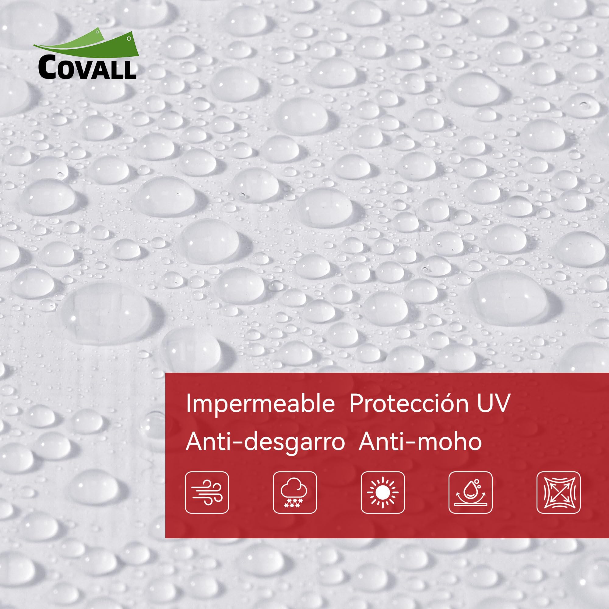 Lona Impermeable Exterior 3x10 m– 115g/m², Blanco, con Ojales de Acero, Resistente al Desgarro, Lona Protectora Resistente a Intemperie y a Rayos UV, para Jardín, Piscina y Remolque