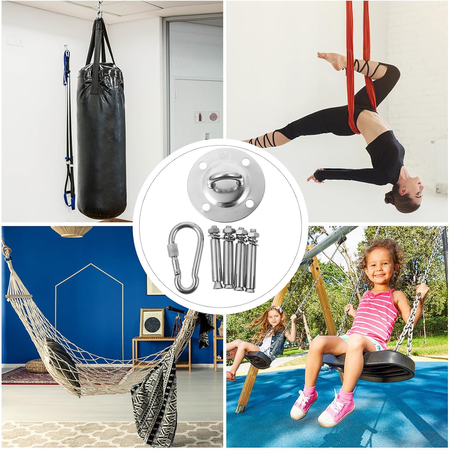 Mikinona Stainless Steel Yoga Anchor for Fitness and Hanging Support image 3