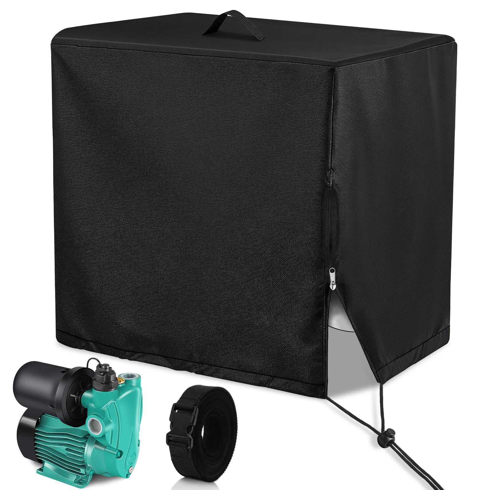 Cubierta para Bomba De Piscina, Cubierta De Filtro De Arena Piscina, 420D Oxford Lona Cubierta Bomba Calor Piscina, Resistente a Los Rayos UV Cubierta para Filtro De Piscina, 84x61x86 cm