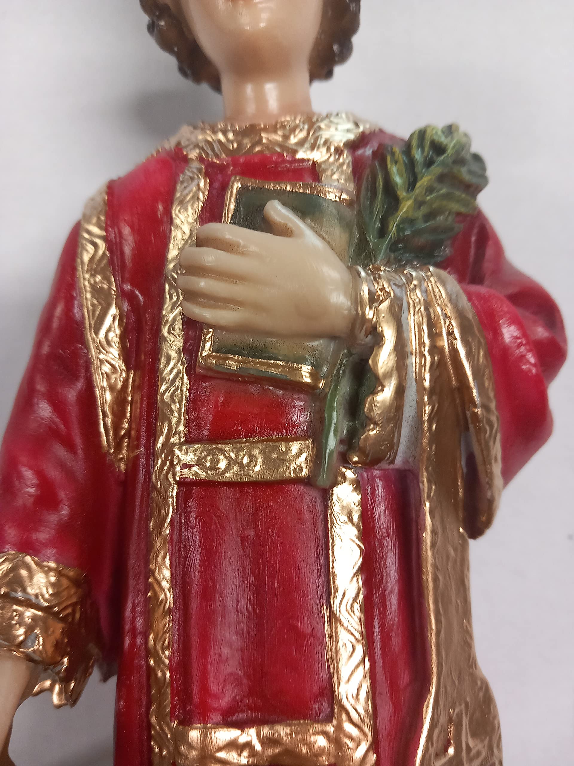 Generico Arte Sacra Caravaggio Statua San Lorenzo cm 28 (11,02 inches) in resina decorata a mano di produzione artigianale ideale per interni ed esterni