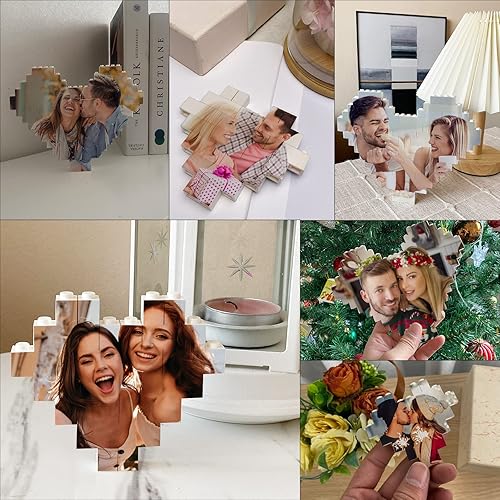 Miniatura 7 de Smile lab Ladrillo de construcción personalizado con bloques de fotos en forma de corazón, imagen personalizada para el día de San Valentín, regalos