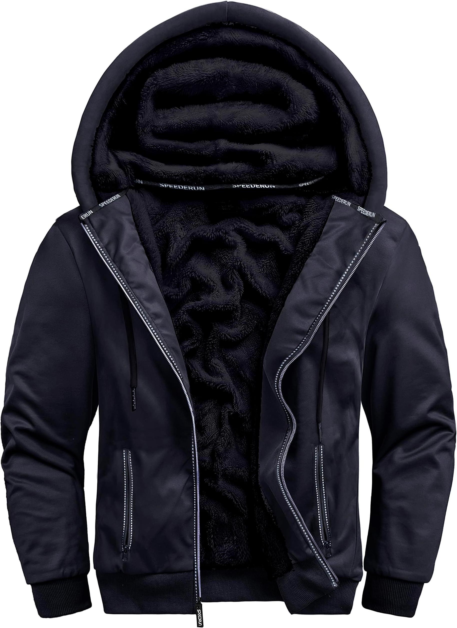SCODIHoodies for Men Heavyweight Fleece Sweatshirt - Full Zip Up Thick Sherpa Lined