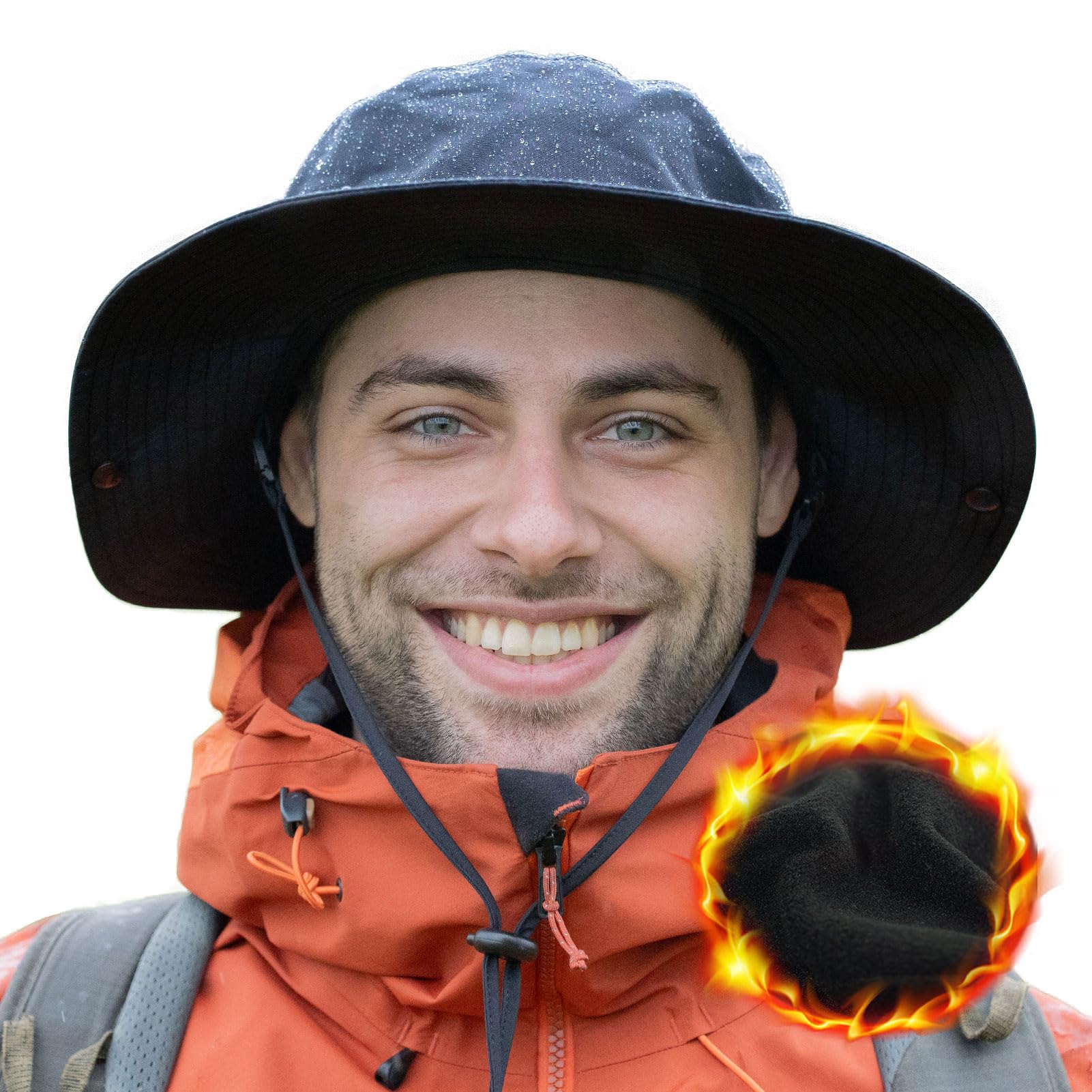 Top-EX XL/XXL Fleece Lined Wide Brim Winter Waterproof UPF 50 Sun Hat Men Women Safari Hats for Outdoor Hiking Fishing Walking Warm & Windproof 57-65CM