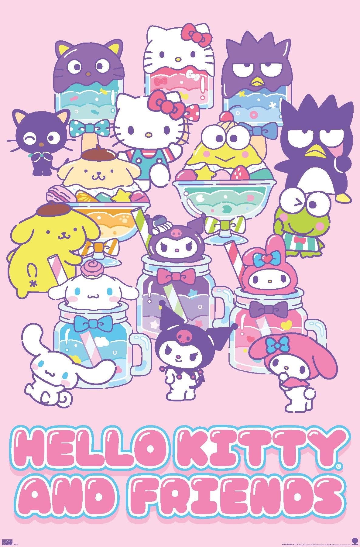 Trends InternationalHello Kitty and Friends: 24 Summer Fresh - Group Wall Poster, 34L x 22.4W, Unframed Version