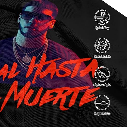 Miniatura 3 de Anuel Rapper Aa Singer Real Hasta La Muerte Gorra De Béisbol Unisex Casual Ajustable Sombrero Al Aire Libre Sombreros Negro, Negro -