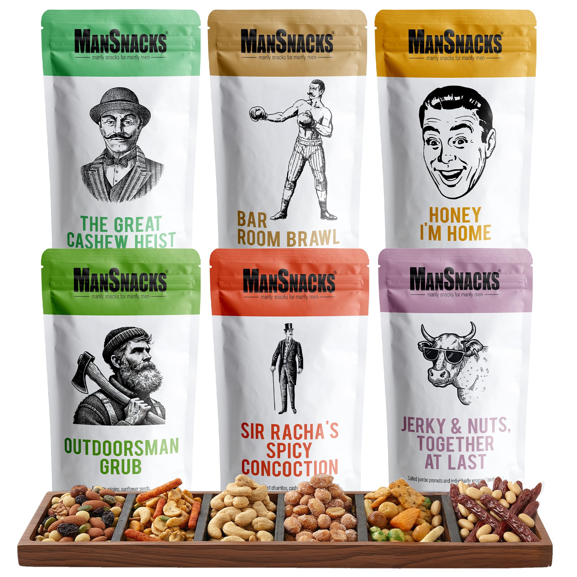 Nuts Gift Basket for Men | 6 Delicious Flavors of Gourmet Nuts | For Men, Dad, Husband, Son | Valentines Day Gift Box