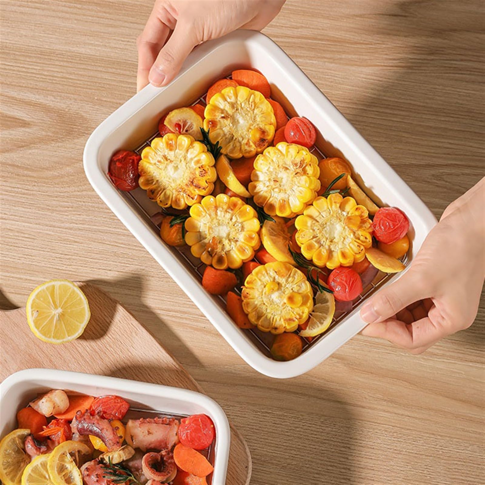 Plateau de cuisson en céramique, plateau vidange d'huile domestique Pain(1000ml)