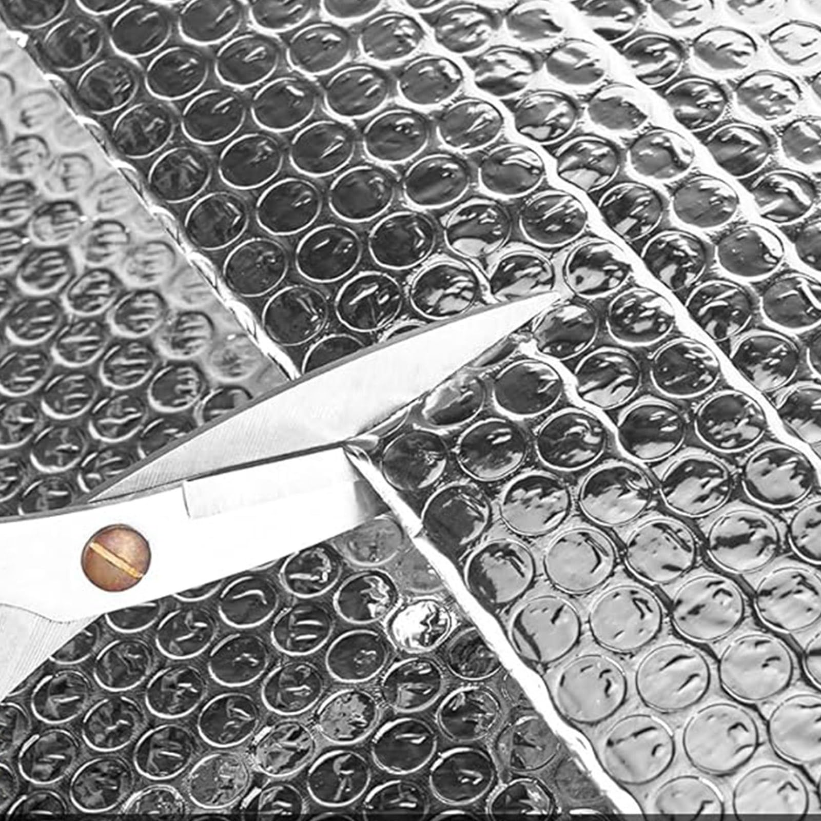 Isolante Termico 1m X 10m, Foglio Isolante Doppio Strato Alluminio Bolle, Pellicola Riflettente Rotolo Pannello Termoriflettente Per Pareti Dei Termosifoni, Porte, Finestre, Pavimenti, Tetti(10MM)