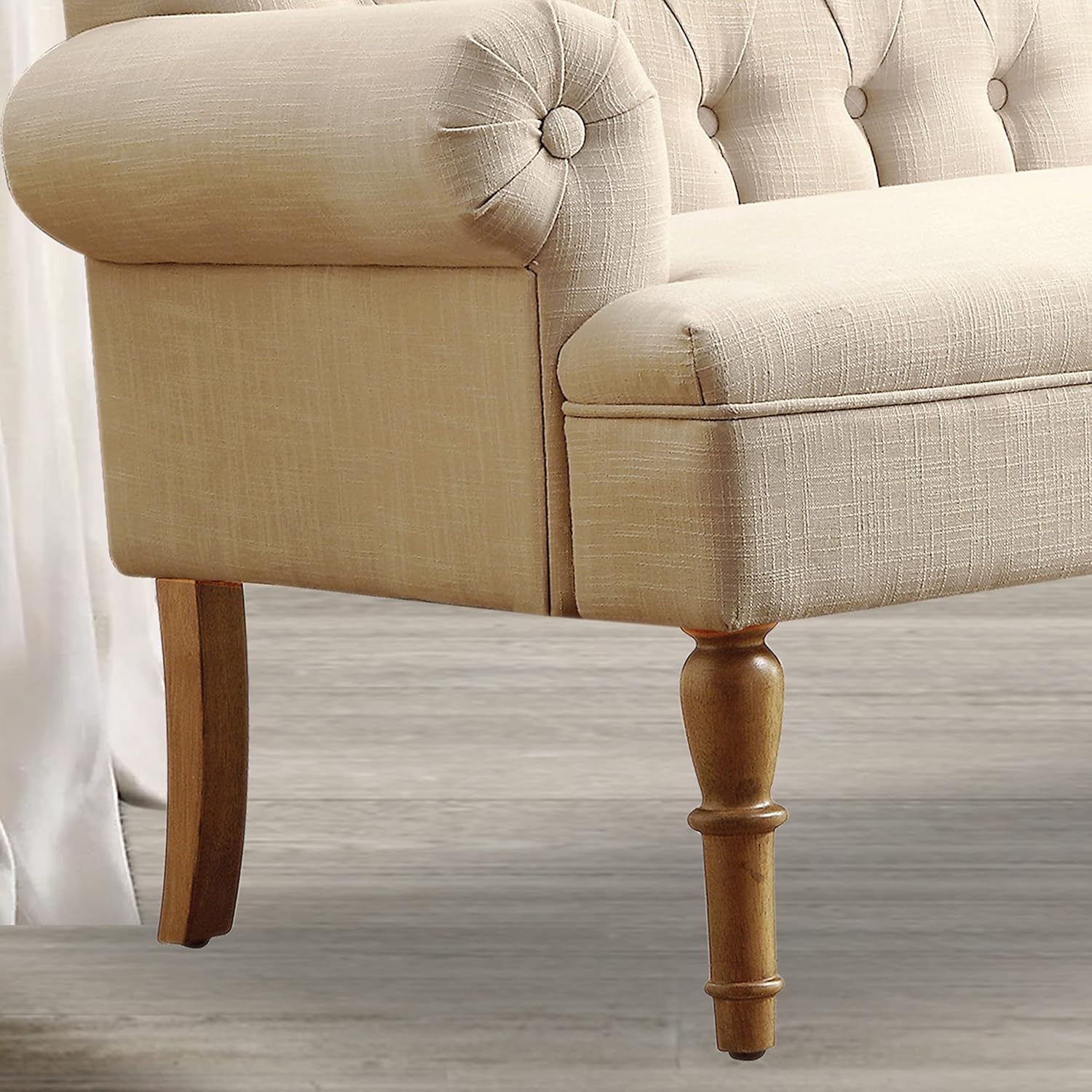 Rosevera Celino Loveseat Sofa for Living Room - Couch in a Box, Linen, Warm Beige