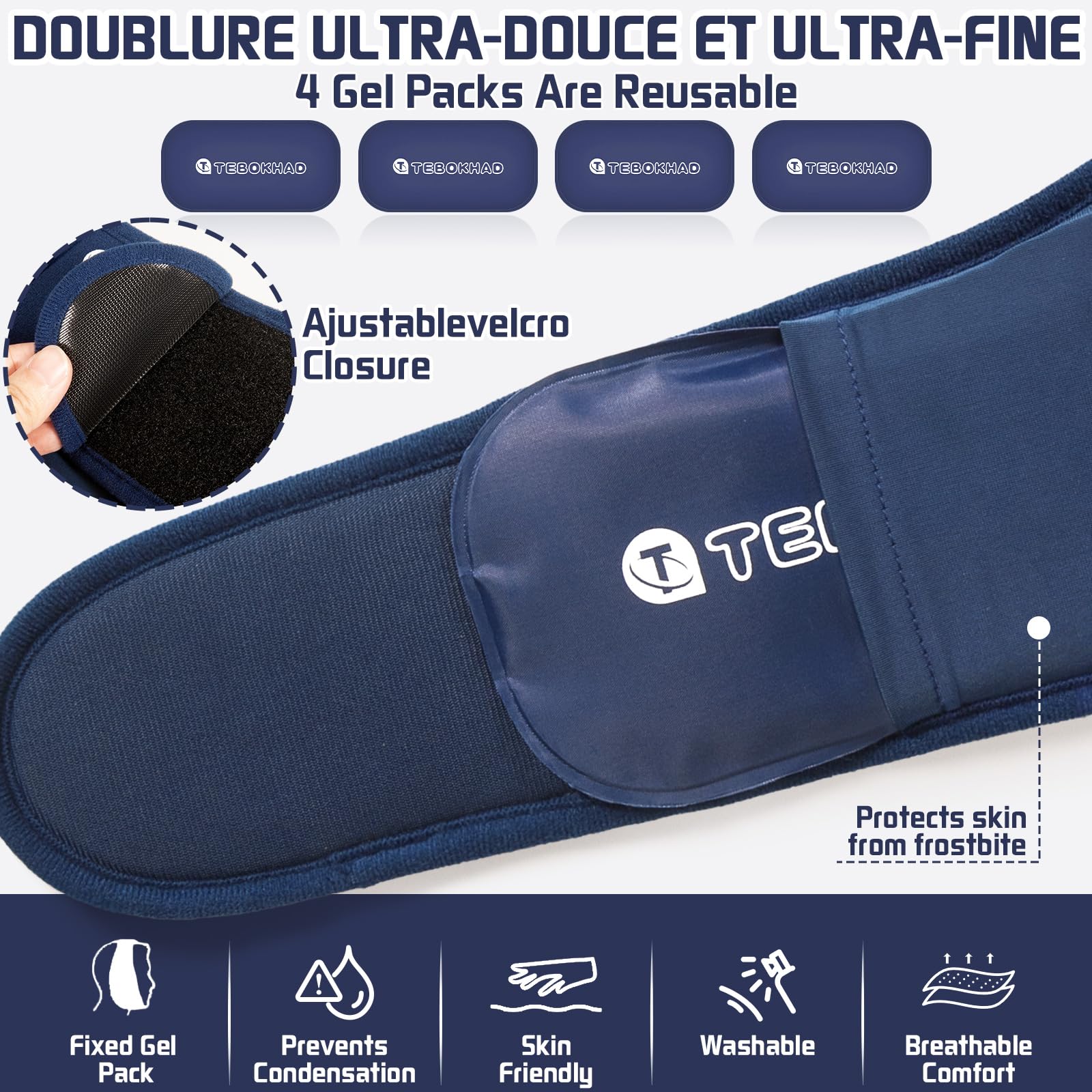 Poche De Glace De Dents Sagesse, 4 Packs de Poche De Glace Dent De Sagesse, Pain De Glace, Gel Chaud Et Froid Réutilisable Pour ATM, La Bouche,Soulagement De La Douleur Après Une Chirurgie