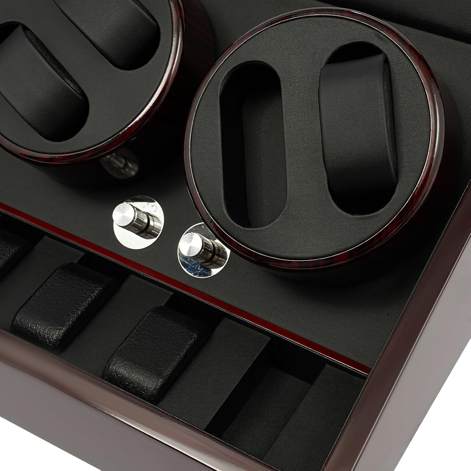 8 Watch Winder with 9 Watch Storage, Automatically Stops When Open The Cover, 10dB Quiet, 5 Modes Watch Winder for Automatic Watches (Black)