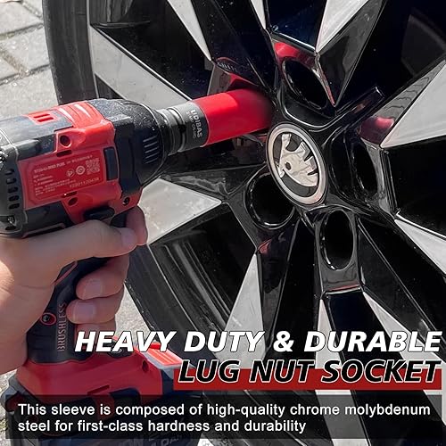 Vista 18 de Enchufe de tuerca de impacto de 0.669 in de 1/2 pulgada, profundo, métrico, con mangas protectoras y material CR-MO de alta resistencia, sin marcas