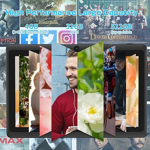 Miniatura 2 de NEWISION Tablet de 7 pulgadas con estuche, tabletas Android 13 de cuatro núcleos, 4 GB RAM 32 GB ROM 512 GB expandibles, WiFi 6, Bluetooth, pantalla