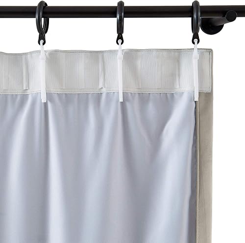 Miniatura 4 de ChadMade Leon Collection - Cortina plisada extra larga de terciopelo de 50 pulgadas de ancho x 108 pulgadas de largo, con aislamiento térmico, para