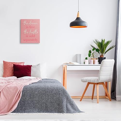 Miniatura 3 de Stupell Industries The Dream Is Free Fashion - Diseño moderno de palabras texturizadas de color rosa, 16.00 x 20.00 pulgadas, lienzo envuelto en