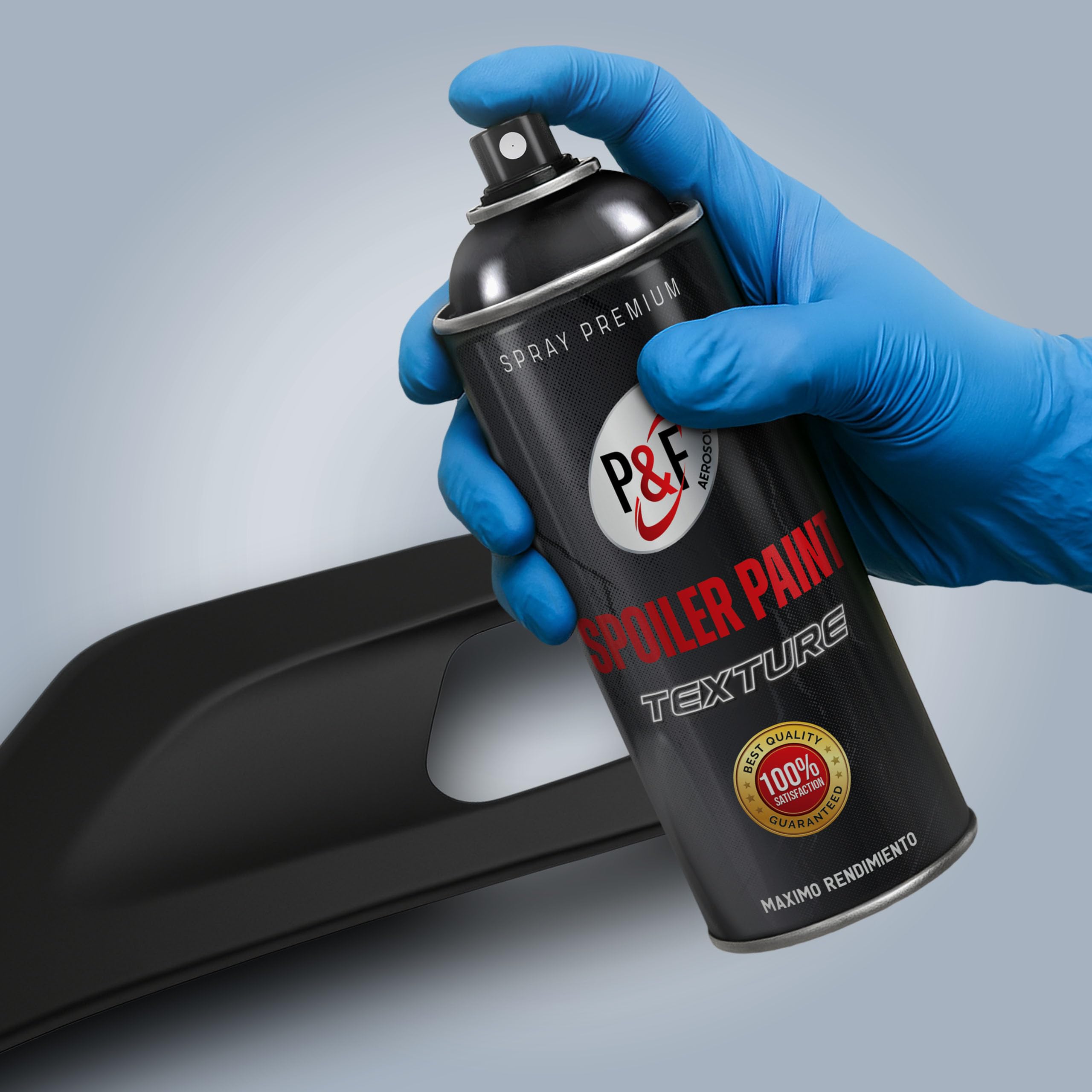 Strukturiertes Sprühlack für Stoßstangen – Schwarze Textur – Kunststoffreparatur fürs Auto – Sprühlack für Spoiler und Zierleisten – Stoßfänger – Autoreparatur – Bumper-Lack – Spoiler-Lack – P&F