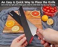 Vista 4 de WELLSTAR Juego de protectores de bordes de cuchillo, 2 fundas universales de cuchilla, fundas protectoras de ABS sin BPA, forro de fieltro