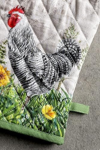 Miniatura 4 de Maison d' Hermine Manoplas de horno + soportes para ollas, 100% algodón, resistentes al calor, guantes de horno (7.5 x 13 pulgadas) y soporte para