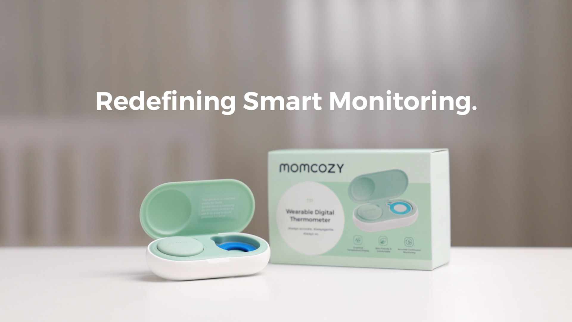 Image of Momcozy Wearable Digital Thermometer for Baby, Continuous App Monitoring