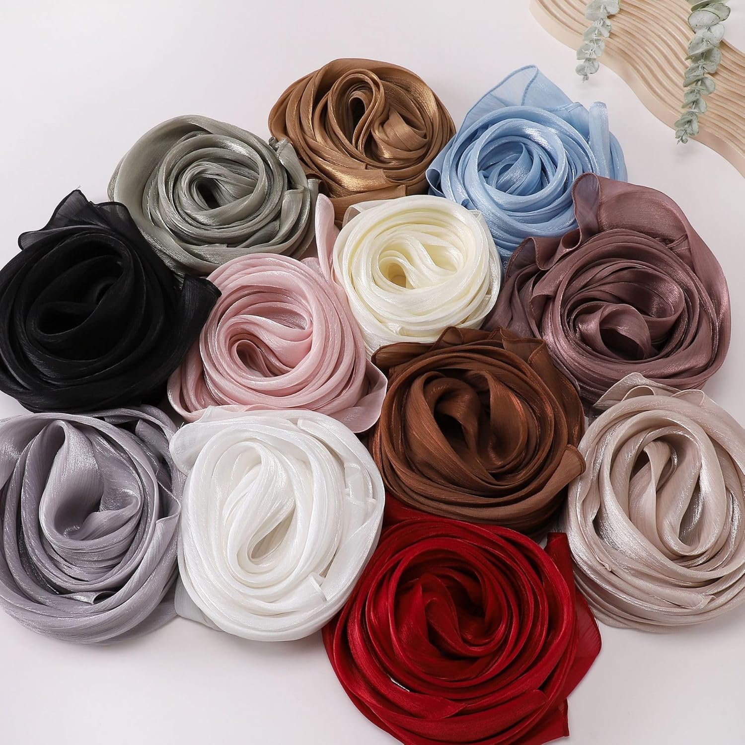 Women Premium Hijab Head Scarf Lightweight Shimmer Scarves Crepe Wedding Shawls and Wraps for Evening Dresses Shiny - Image 3