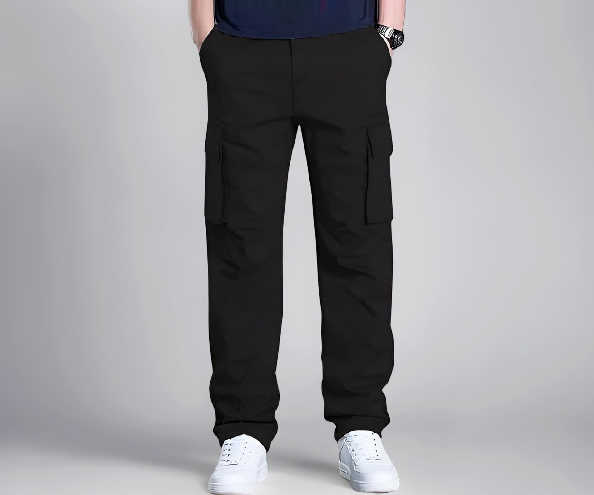 Men’s Cargo Pants | Multi Pocket Cotton Cargo Joggers for Men | Loose Fit Stylish Pant with Pockets | Casual Baggy Trousers & Streetwear Lower