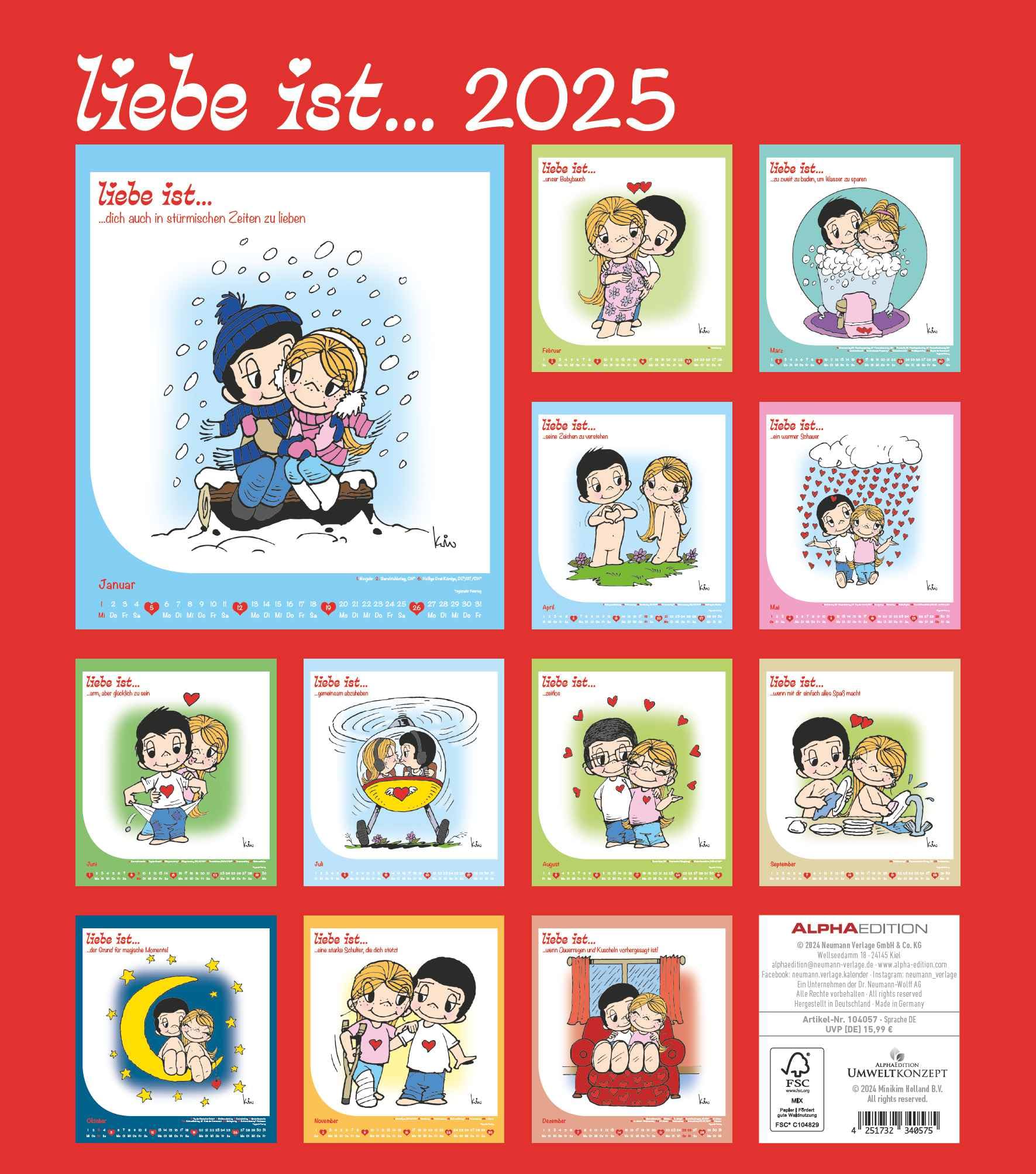 Liebe Ist... 2026 Abreißkalender - Romantischer Tageskalender Mit 313 Motiven