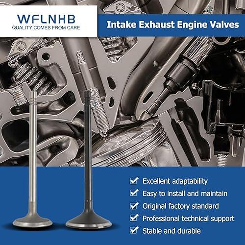 Vista 2 de WFLNHB Válvulas de Motor de Admisión y Escape de Repuesto para GM 2.0L 2.2L 2.4L Ecotec DOHC