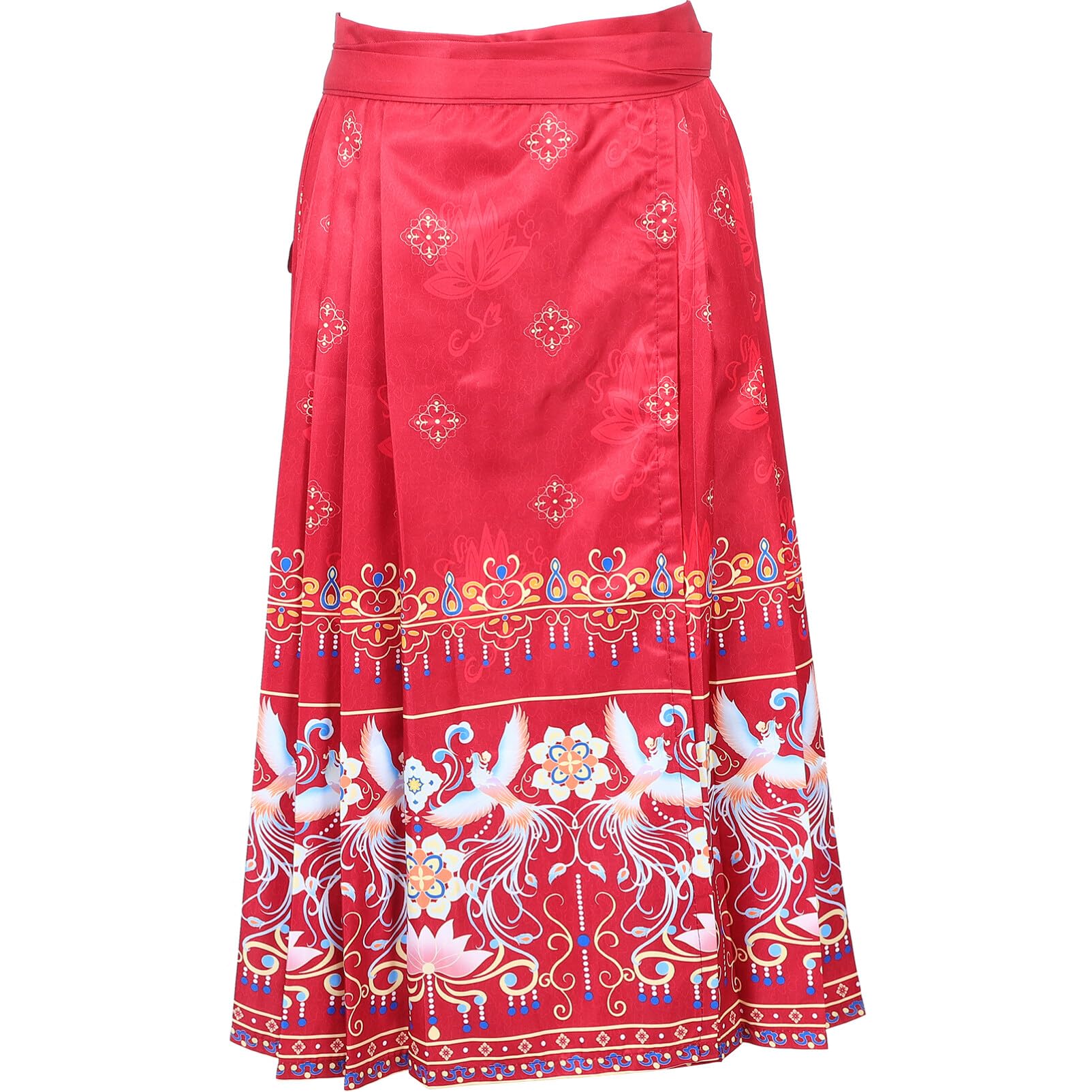 Falda Con Cara De Caballo Chino Faldas Hanfu Falda Larga Plisada Tradicional Ropa Para Niñas Pequeñas 130Cm Rojo