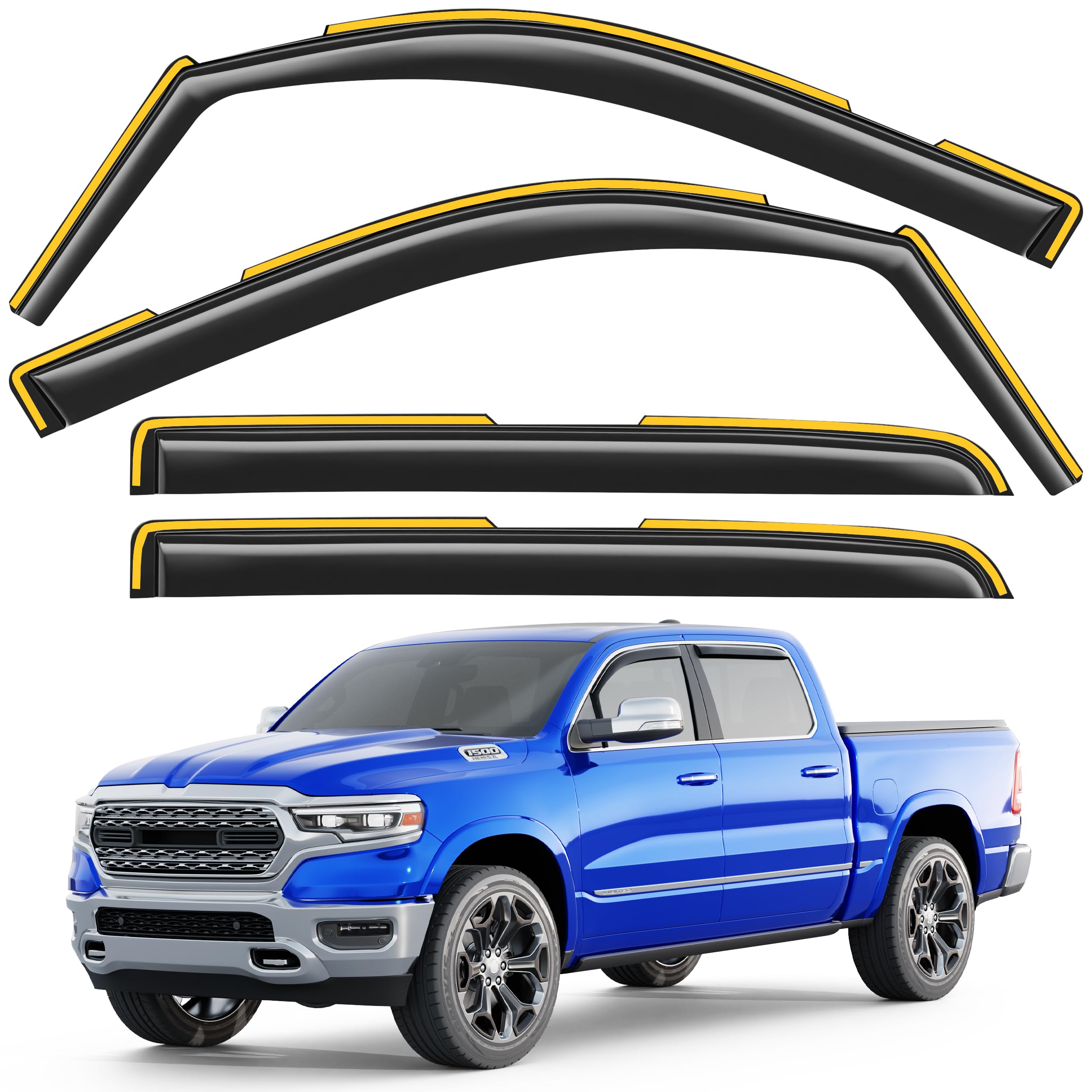 Breejoy in-Channel Window Visors for Dodge RAM 1500