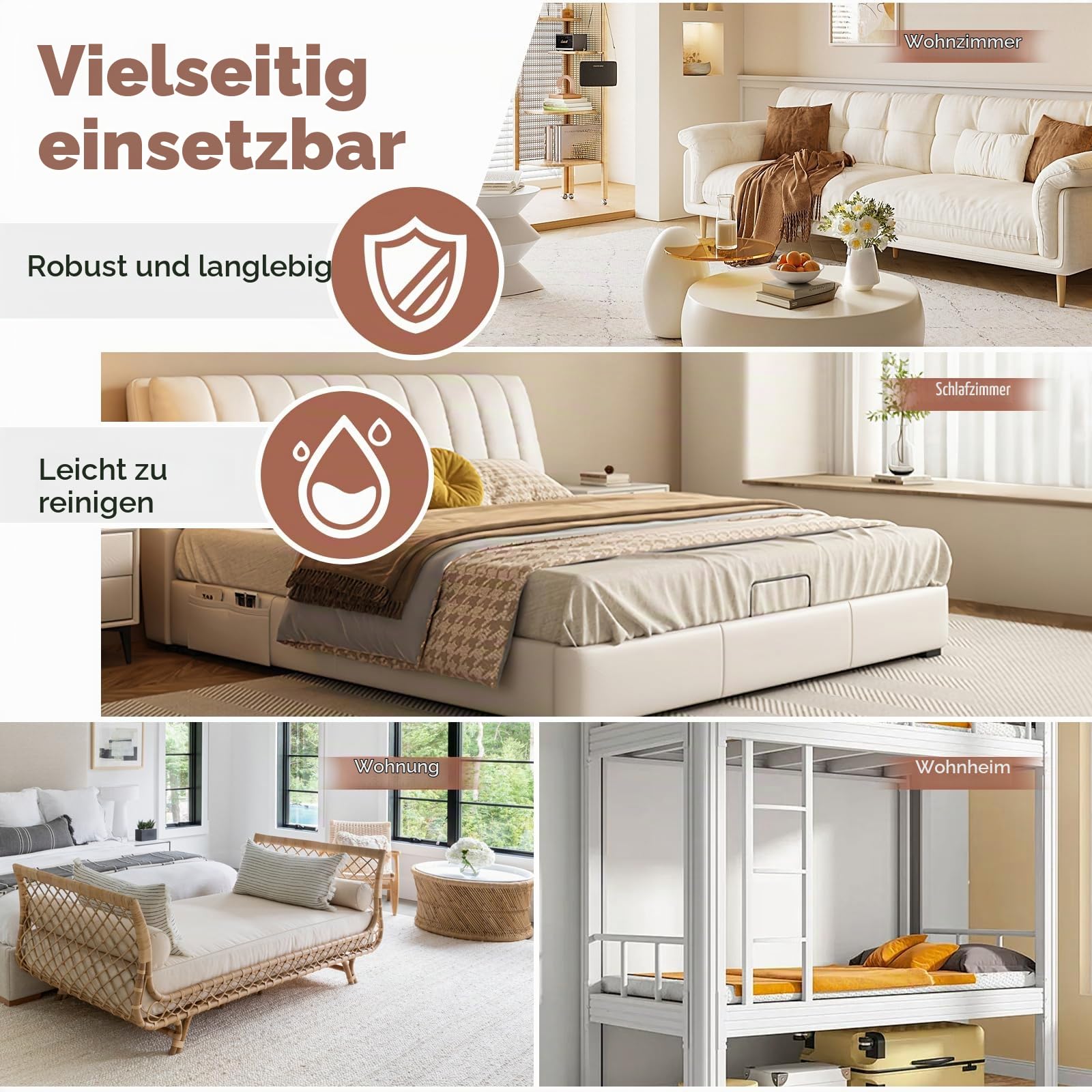 MSFE Runder Couchtisch mit LED Wohnzimmertisch mit 2 Schubladen Modern Sofatisch Runder Kaffeetisch mit Stauraum Couchtisch aus Holz & Gehärtetem Glas für das Wohnzimmer, Büro, Zuhause Ø 80cm x 40cmH