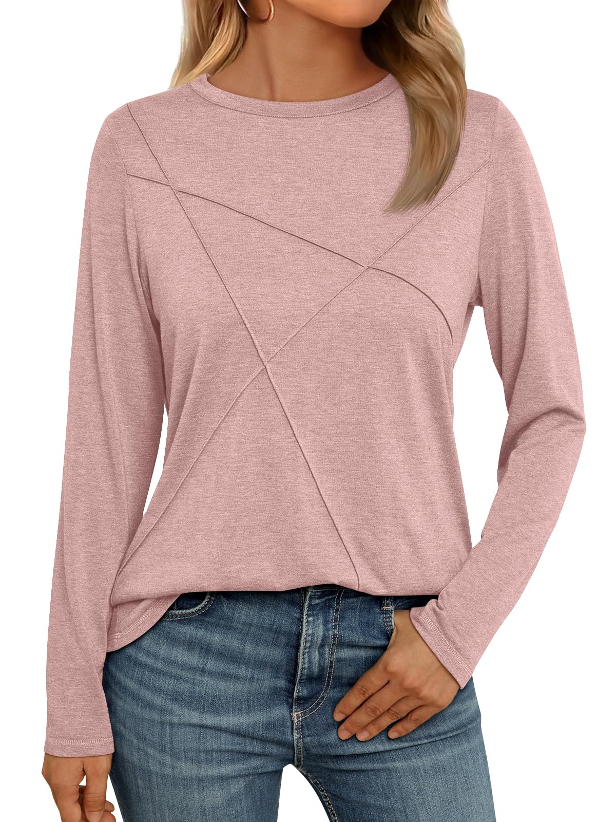 AUTOMET Long Sleeve Shirts for Women Basic Business Casual Tops Work Clothes 2024 Fall Fashion Outfits