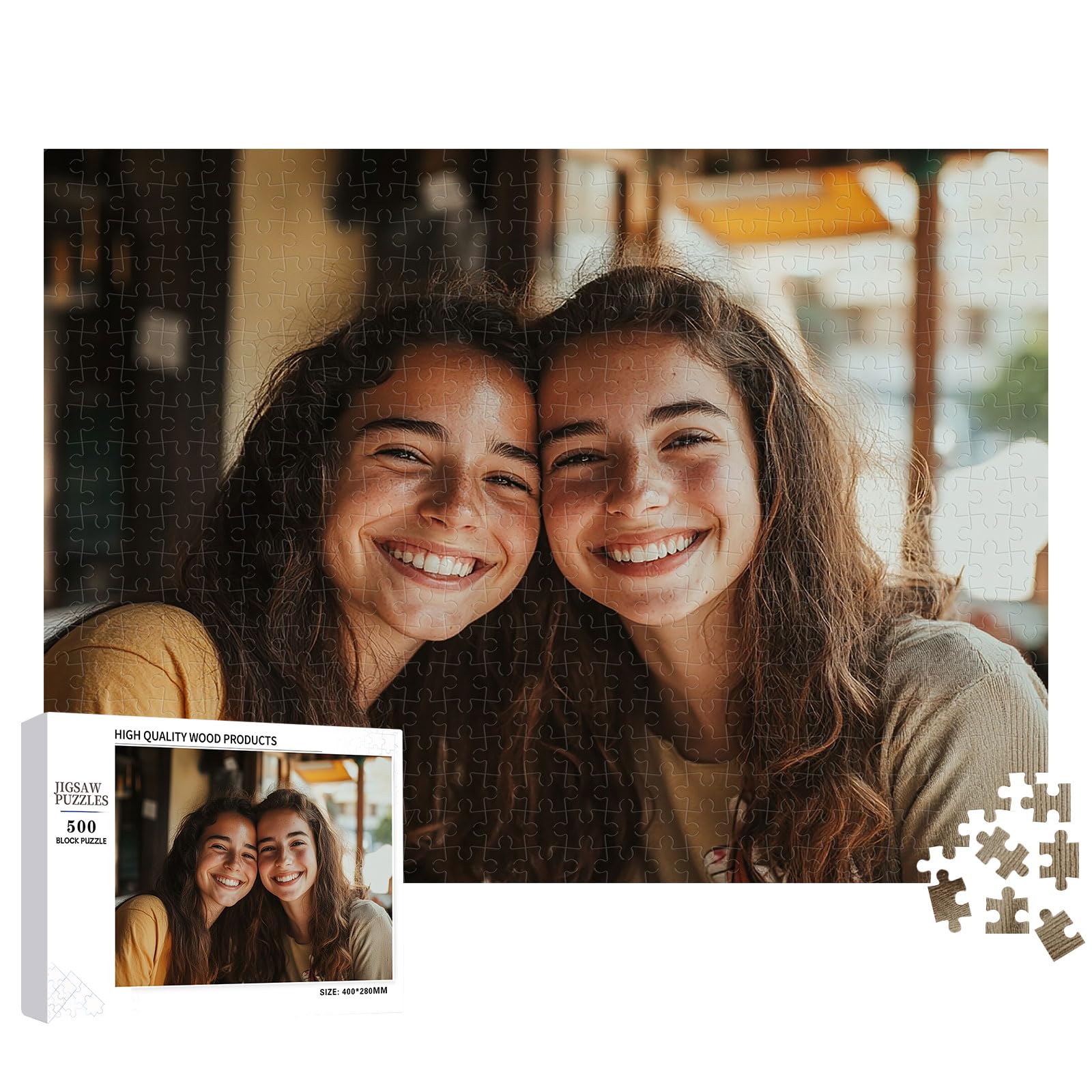 Personalised Photo Jigsaw 500, 520, 1314 Pieces, Personalised jigsaw puzzle with your own picture, Custom Photo Puzzle (1500PCS Rectangle)